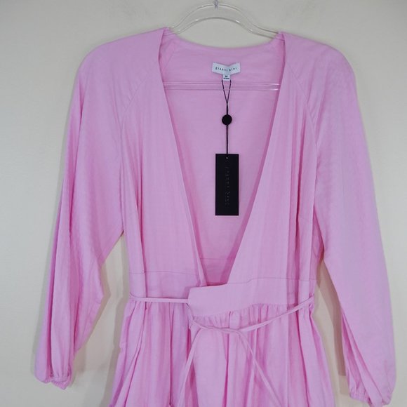 Gianni Bini Shelley V-Neck Long Sleeve Wrap DRESS S M Azalea Pink NEW $129 - Picture 5 of 7